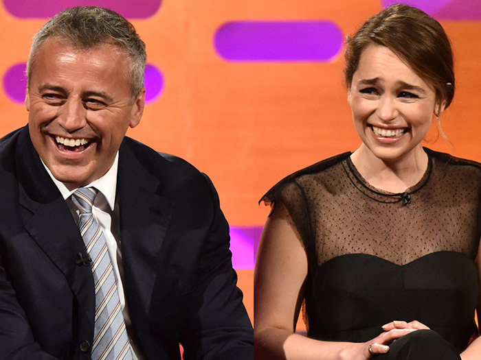 Matt LeBlanc Flirting with Emilia Clarke During Emmy Awards