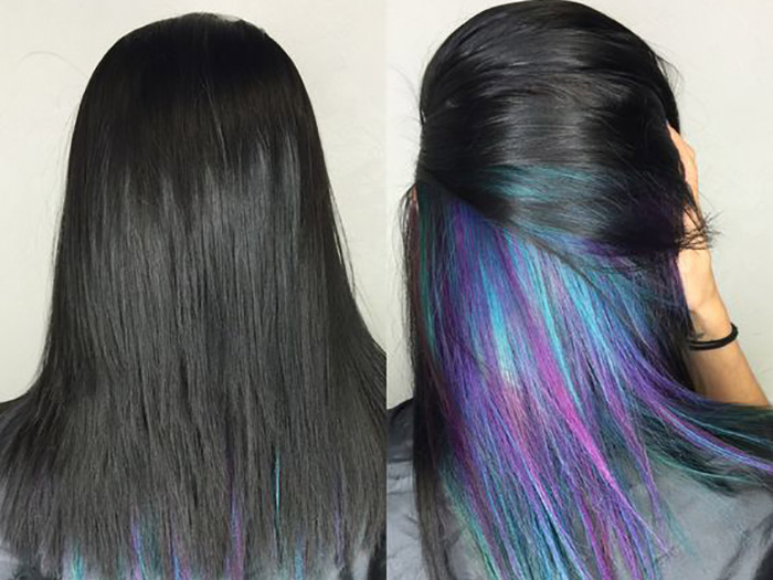 The secret rainbow hair, a new crazy hair trend